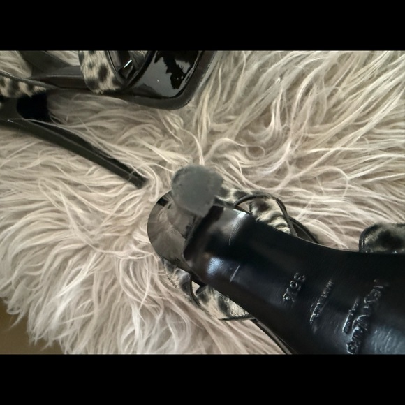 YSL Tribute Platform heels sz 35.5 Black/ faux fur Authentic - Picture 9 of 13